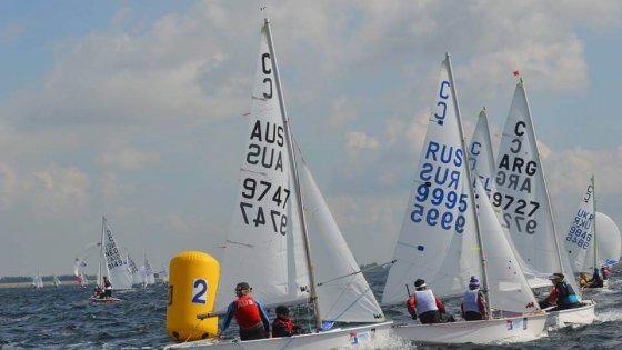 Mundial de Cadet en Holanda - Barco argentino compitiendo