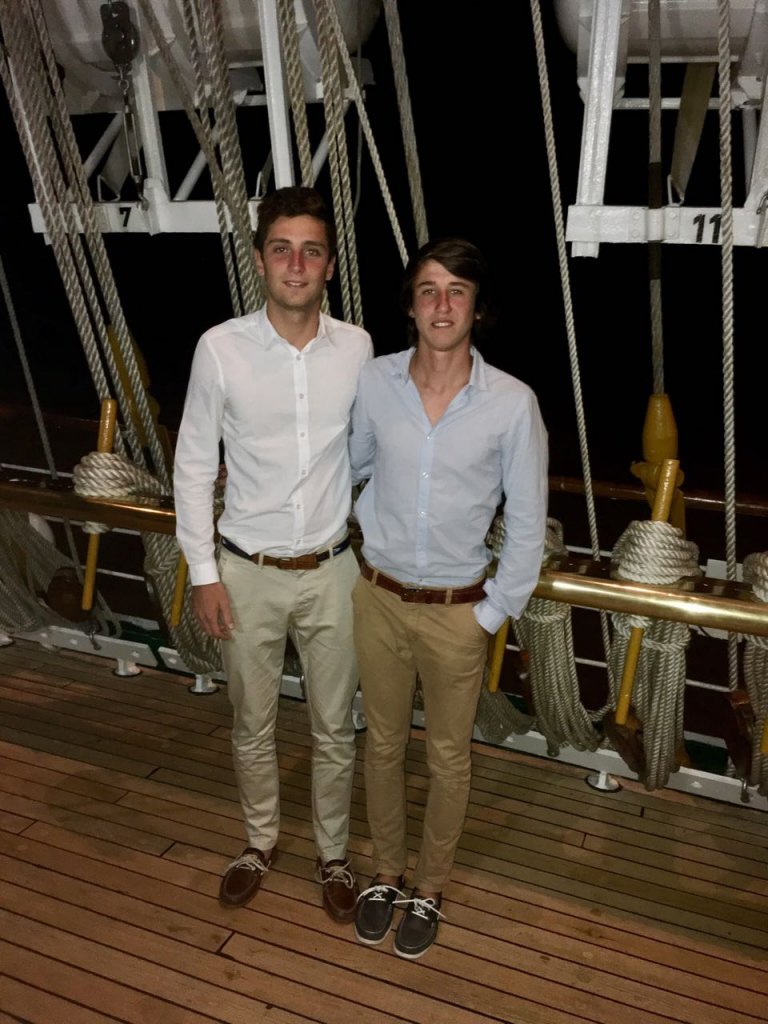 Fausto Peralta y Martín Arroyo Verdi en la Fragata Libertad