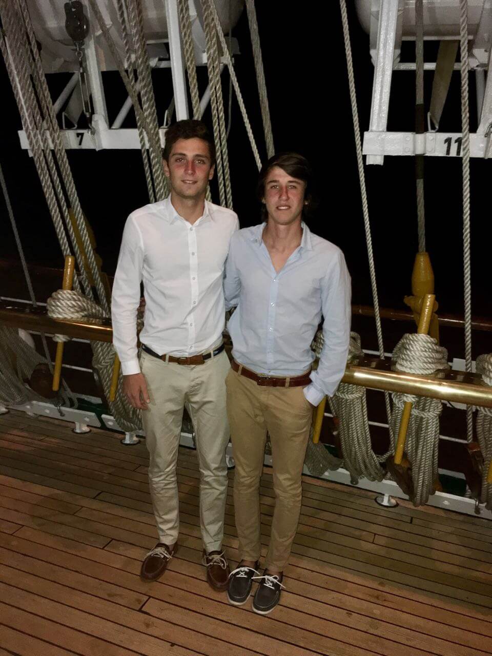 Fausto Peralta y Martín Arroyo Verdi en la Fragata Libertad