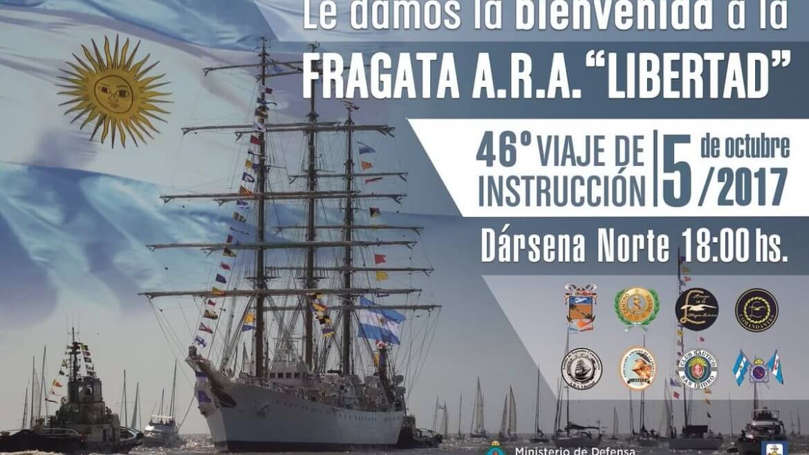 Llega La Fragata Libertad el 5 de octubre a las 18