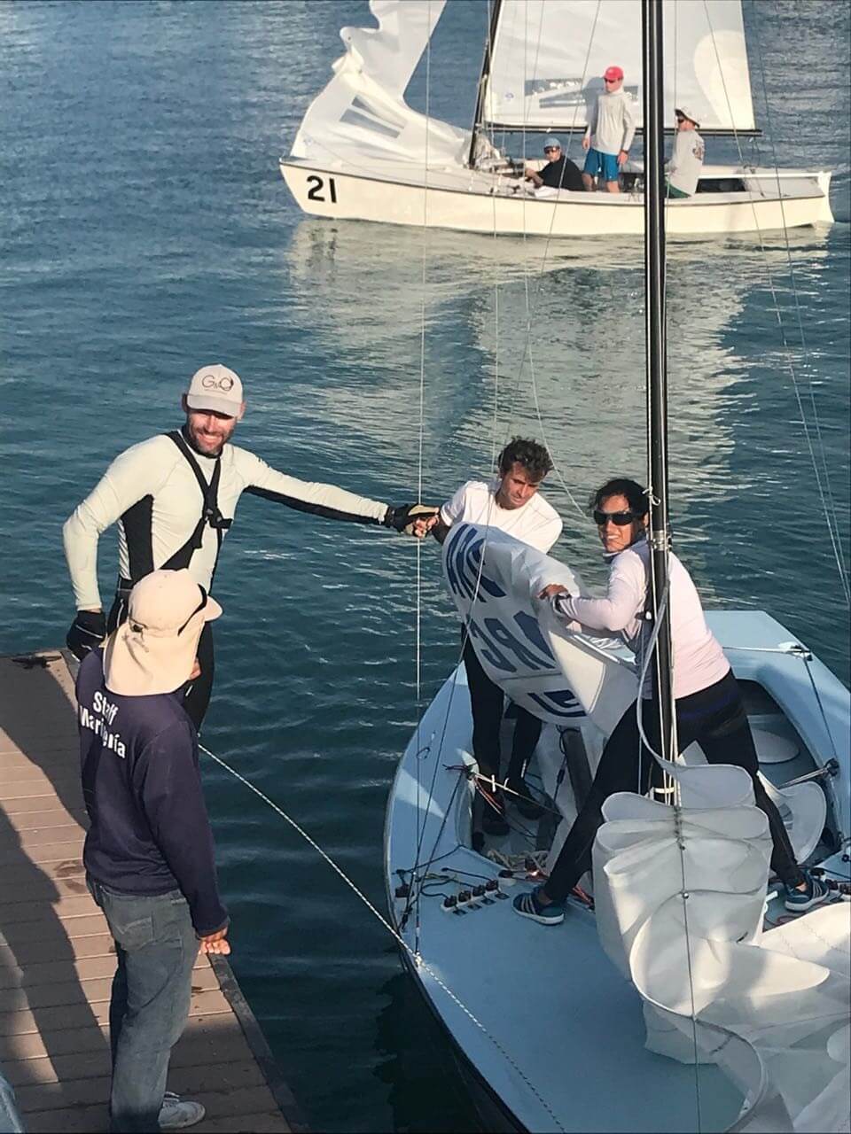 El Equipo Argentino de Lightning en el barco