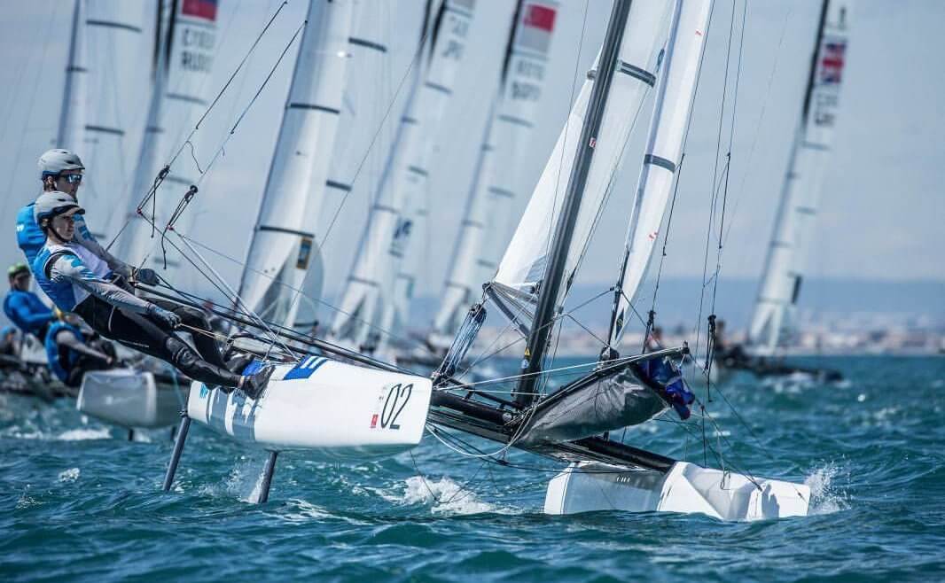 La dupla Majdalani-Bosco, navegando en Nacra 17