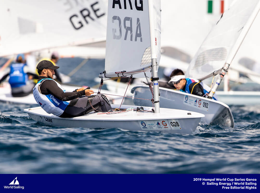 Agustin Vidal - Laser Argentino navegando - Hempel -Genoa 2019