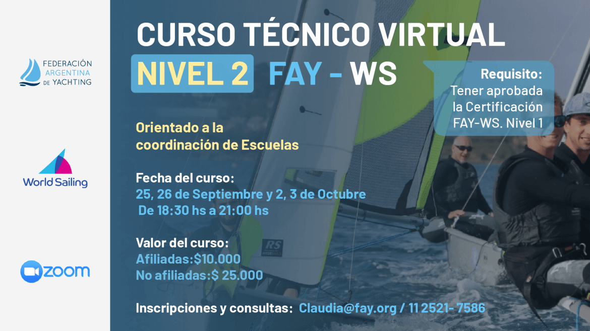 Flyer 3er Curso FAY - Para Entrenadores Náuticos - Nueva Fecha